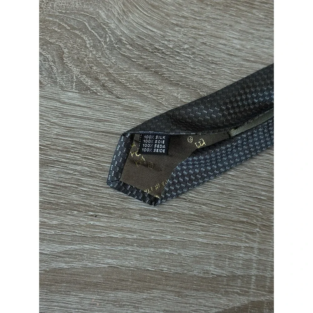 Principe Made in Italy Gray Geometric Silk Tie Mens Luxury Neck Tie 100%‎ Silk